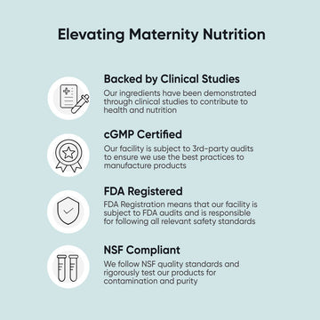 BabyRx fertility and prenatal supplements are Backed by Clinical Studies, cGMP Certified, FDA Registered, and NSF Compliant.