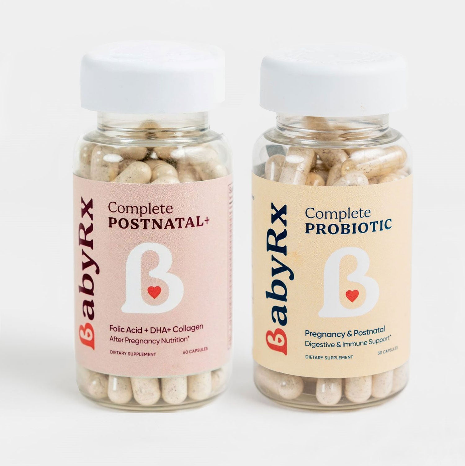 BabyRx Postnatal 360 Bundle with Postnatal Supplement with Folate 5-MTHF, DHA, Choline, Iron, Collagen and Complete Probiotic supplements